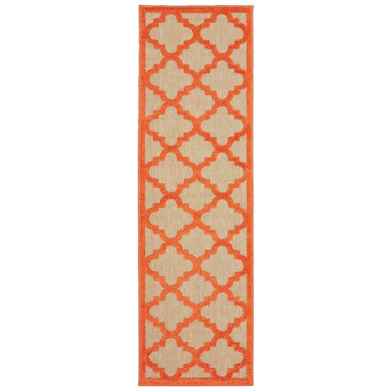 Home Decorators Collection Marina Orange 2 ft. x 8 ft. Outdoor Runner Rug 9906210570
