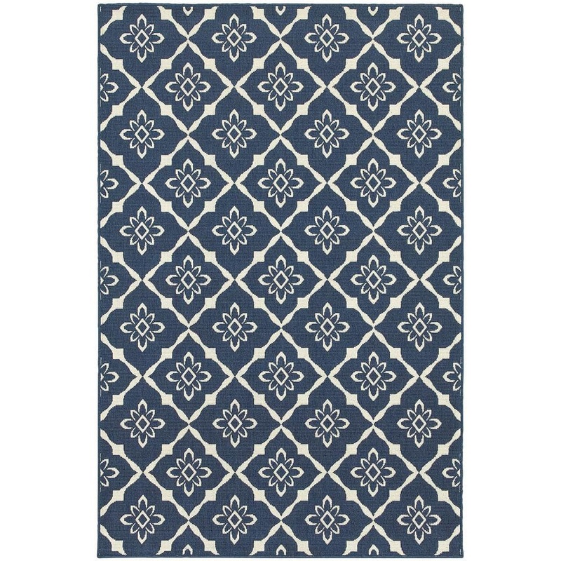 Home Decorators Collection Odyssey Navy 7 ft. x 10 ft. Indoor/Outdoor Patio Area Rug 9526530320