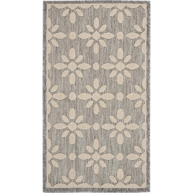 Home Decorators Collection Palamos Grey  doormat 2 ft. x 4 ft. Geometric Contemporary Indoor/Outdoor Area Rug 774385