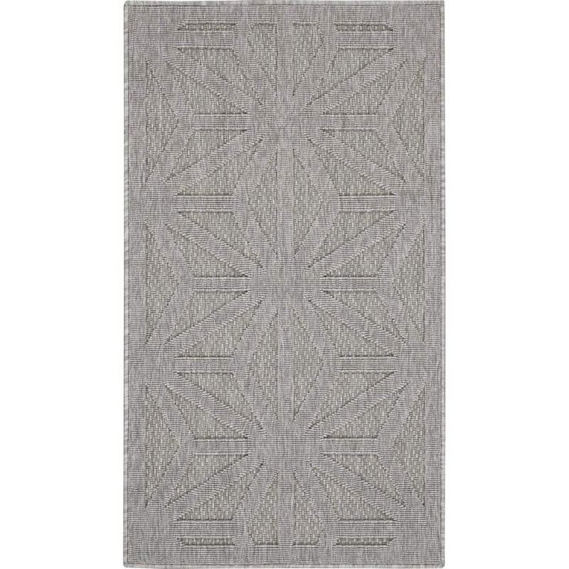 Home Decorators Collection Palamos Light Gray doormat 2 ft. x 4 ft. Geometric Modern Indoor/Outdoor Patio Kitchen Area Rug 773937