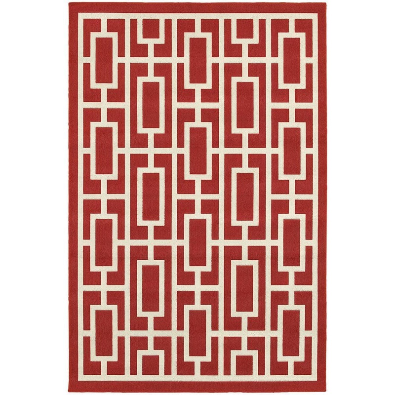 Home Decorators Collection Portal Red 7 ft. x 10 ft. Indoor/Outdoor Patio Area Rug 9527030110