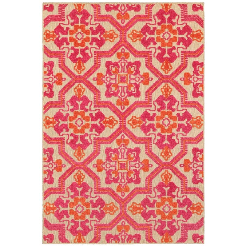 Home Decorators Collection Sarita Strawberry 7 ft. x 10 ft. Outdoor Patio Area Rug 9906040110