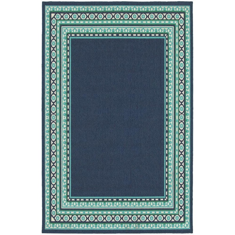 Home Decorators Collection Tonga Navy 7 ft. x 10 ft. Indoor/Outdoor Patio Area Rug 9526830320