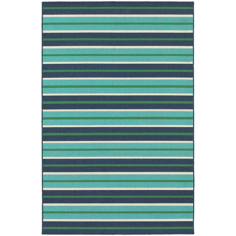 Home Decorators Collection Trolley Aqua/Navy 7 ft. x 10 ft. Indoor/Outdoor Patio Area Rug 9526930330