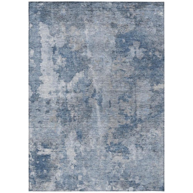 HomeRoots Blue 10 ft. x 14 ft. Woven Abstract Rectangle Indoor/Outdoor Area Rug 2000564241