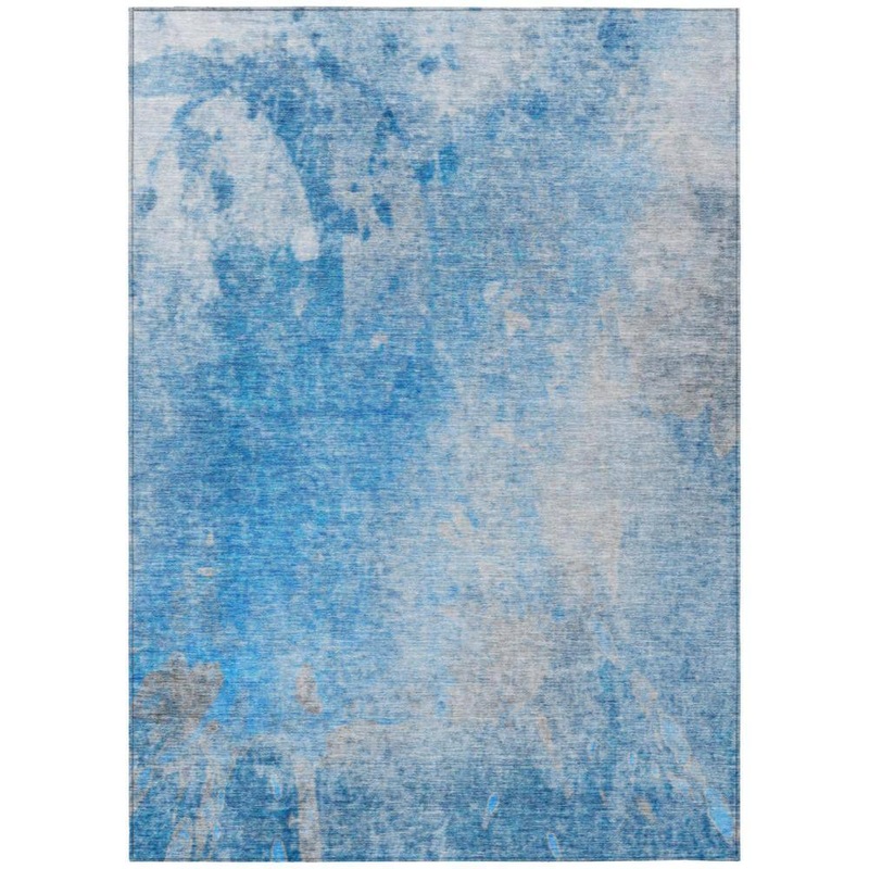 HomeRoots Blue and Gray 10 ft. x 14 ft. Woven Abstract Rectangle Indoor/Outdoor Area Rug 2000563285