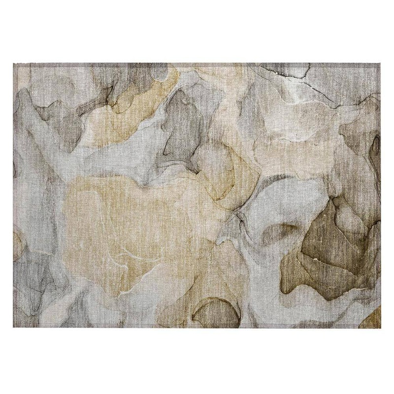HomeRoots Brown 2 ft. x 3 ft. Abstract Indoor/Outdoor Area Rug 2000559487