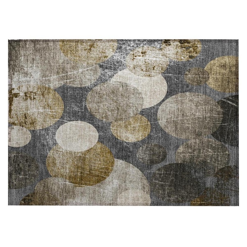 HomeRoots Brown Beige and Ivory 2 ft. x 3 ft. Woven Abstract Rectangle Indoor/Outdoor Area Rug 2000562908