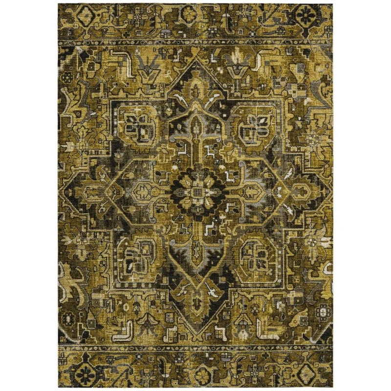 HomeRoots Coffee and Gray 9 ft. x 12 ft. Woven Oriental Rectangle Indoor/Outdoor Area Rug 2000563761
