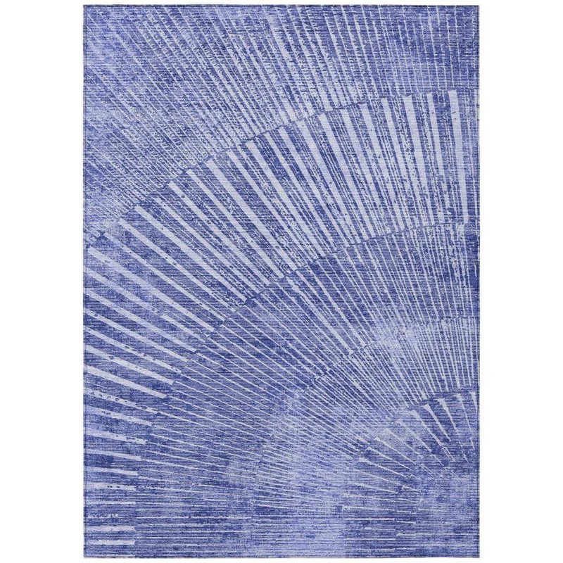 HomeRoots Navy Blue 9 ft. x 12 ft. Woven Abstract Rectangle Indoor/Outdoor Area Rug 2000561982