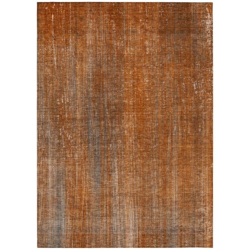 HomeRoots Orange 8 ft. x 10 ft. Woven Striped Rectangle Indoor/Outdoor Area Rug 2000562611