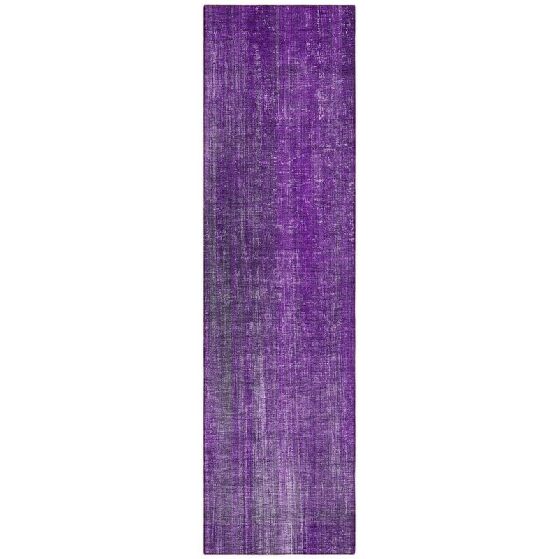 HomeRoots Purple 2 ft. x 8 ft. Woven Striped Runner Indoor/Outdoor Area Rug 2000562615