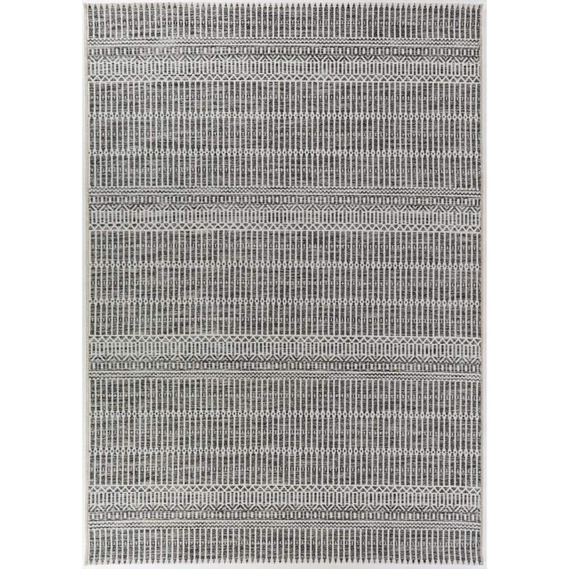 BALTA Briem Charcoal 7 ft. 10 in. x 10 ft. Stripe Indoor/Outdoor Area Rug 3011269