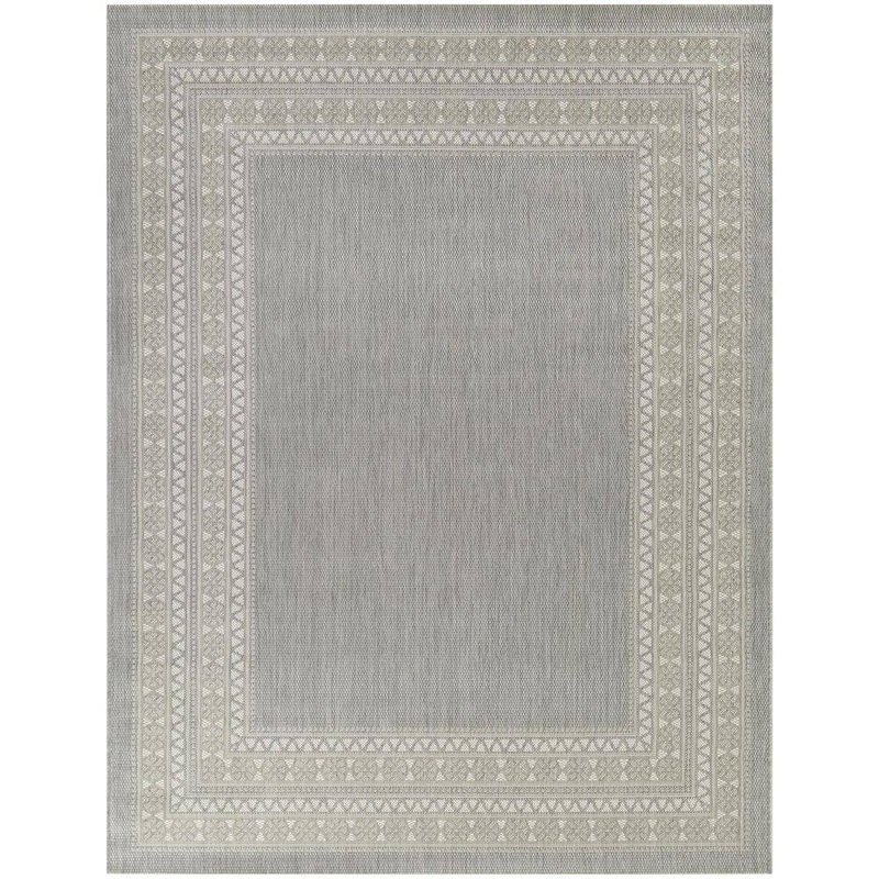 BALTA Carew Grey 7 ft. 10 in. x 10 ft. Border Indoor/Outdoor Area Rug 3106057