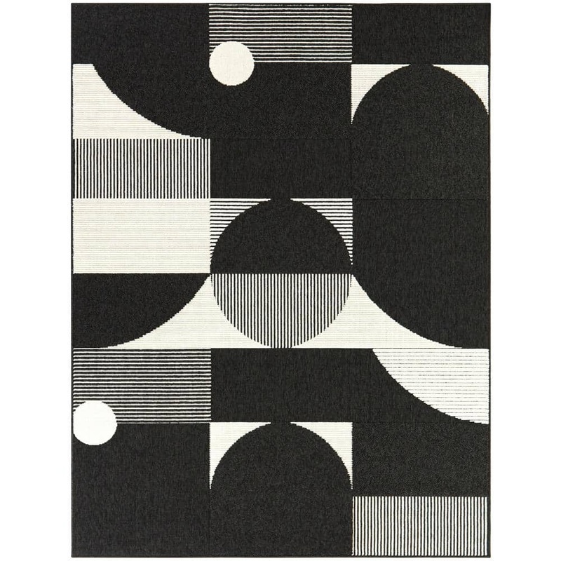 BALTA Fritz Black 5 ft. 3 in. x 7 ft. Geometric Indoor/Outdoor Area Rug 3102726