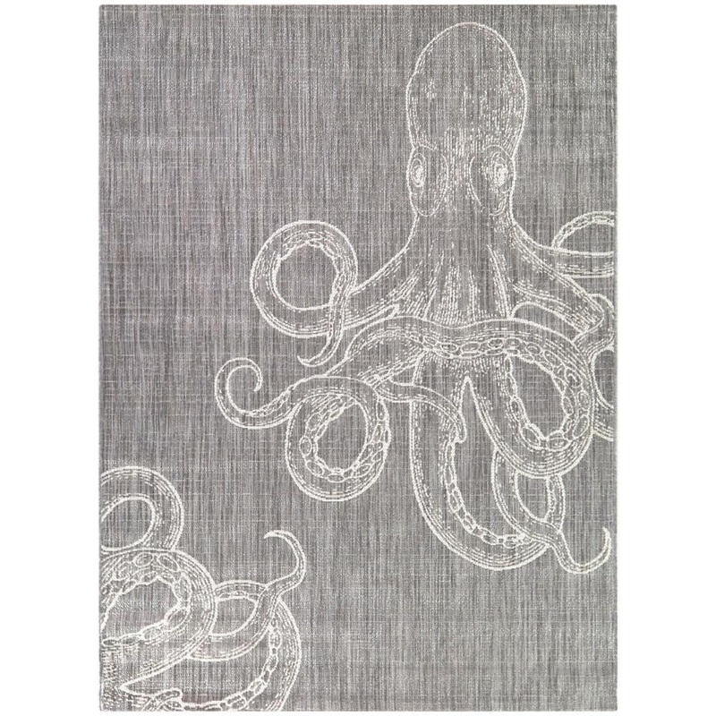 BALTA Octavius Grey 8 ft. x 10 ft. Octopus Indoor/Outdoor Area Rug 3118787