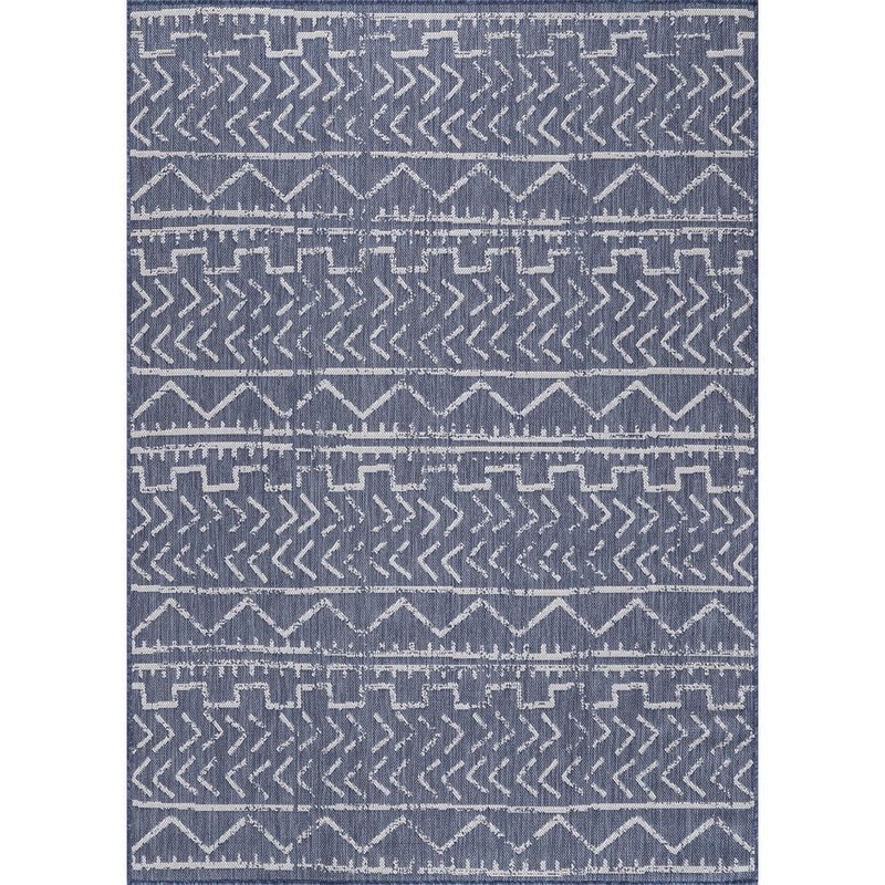 Beverly Rug 6 X 9 Blue White Waikiki Modern Trellis Indoor Outdoor Area Rug HD-WKK20246-6X9