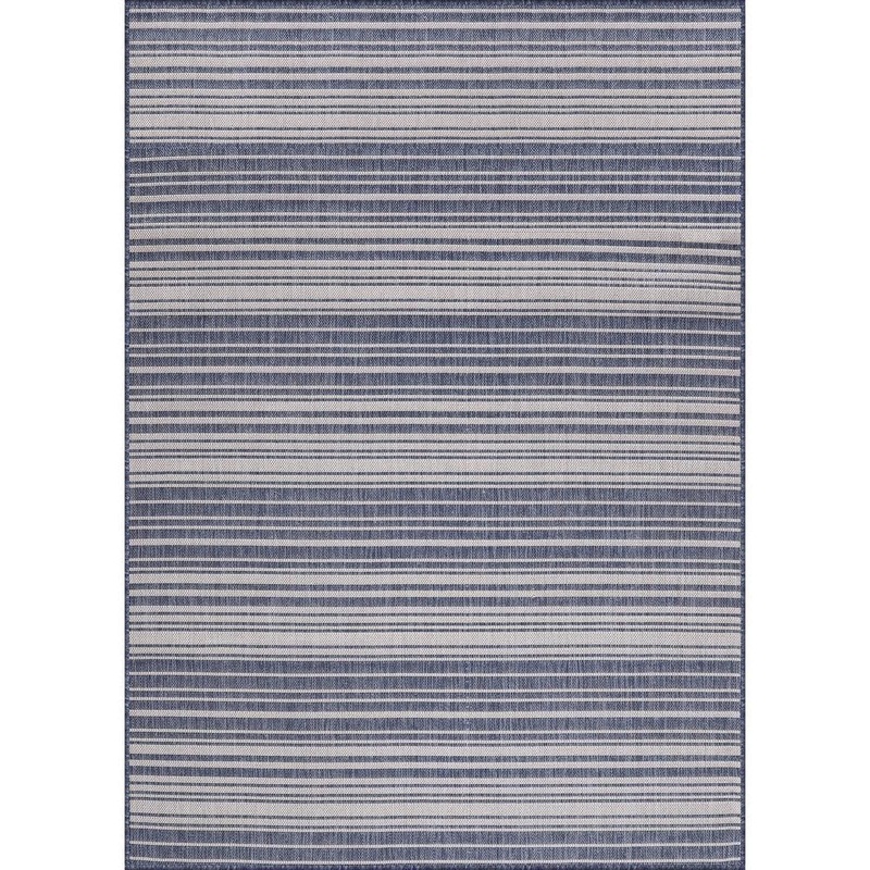 Beverly Rug Waikiki Blue/White 8 ft. x 10 ft. Stripe Indoor/Outdoor Area Rug HD-WKK20546-8X10
