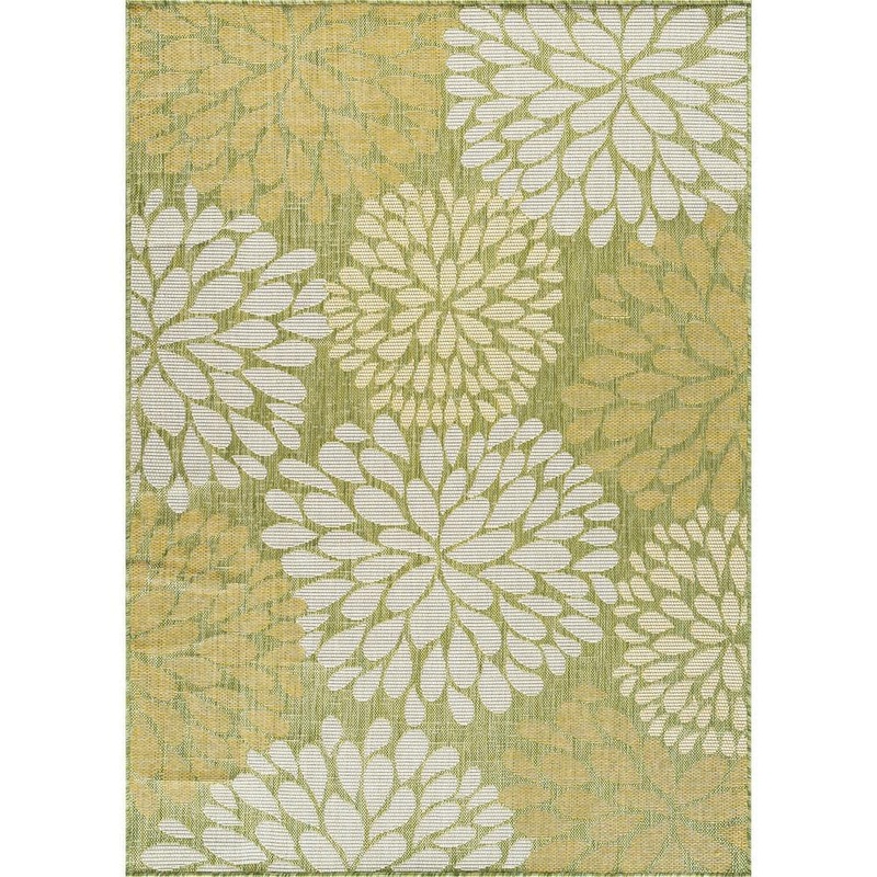 CAMILSON California Tropical Green 8 ft. x 10 ft. Tropical Indoor Outdoor Area Rug CM-CAL300-GRN-8X10