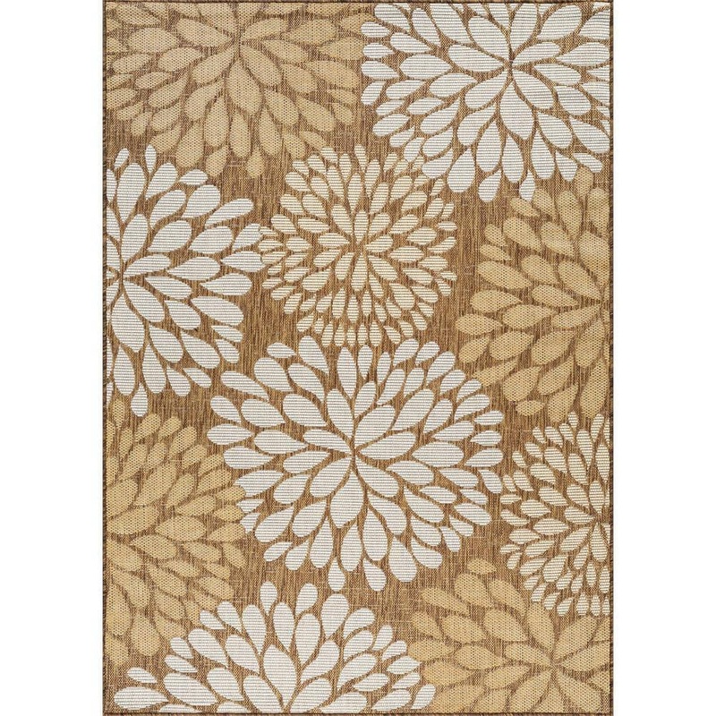 CAMILSON California Tropical Wooden 9 ft. x 12 ft. Tropical Indoor Outdoor Area Rug CM-CAL300-WDN-9X12