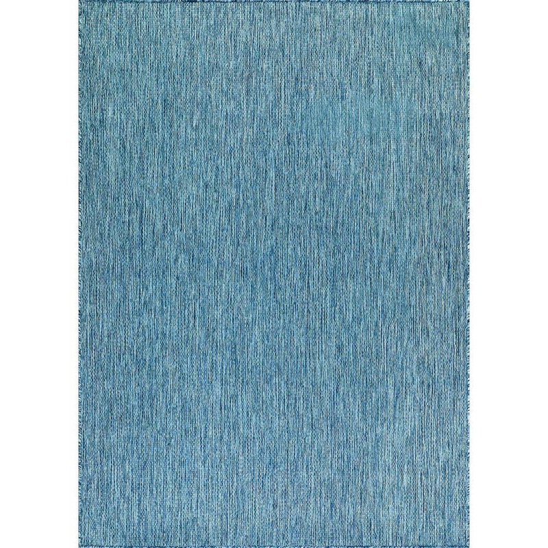 CAMILSON Sunshine Solid Aqua 9 ft. x 12 ft. Indoor Outdoor Area Rug CM-OUT60125-AQU-9×12