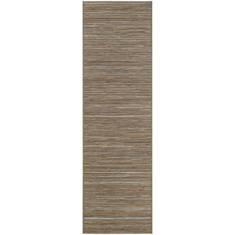 Couristan Cape Hinsdale Brown-Ivory 2 ft. 3 in. x 7 ft. 10 in. Indoor/Outdoor Runner Rug 14070029023710U