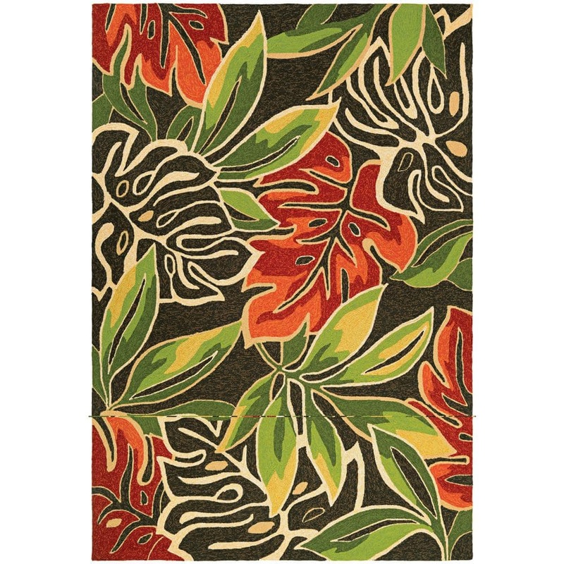 Couristan Covington Areca Palms Brown-Forest Green 2 ft. x 4 ft. Indoor/Outdoor Area Rug 43610366020040T