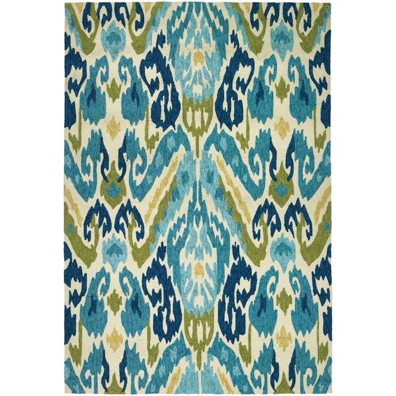 Couristan Covington Delfina Azure-Lemon 4 ft. x 6 ft. Indoor/Outdoor Area Rug 22630702036056T