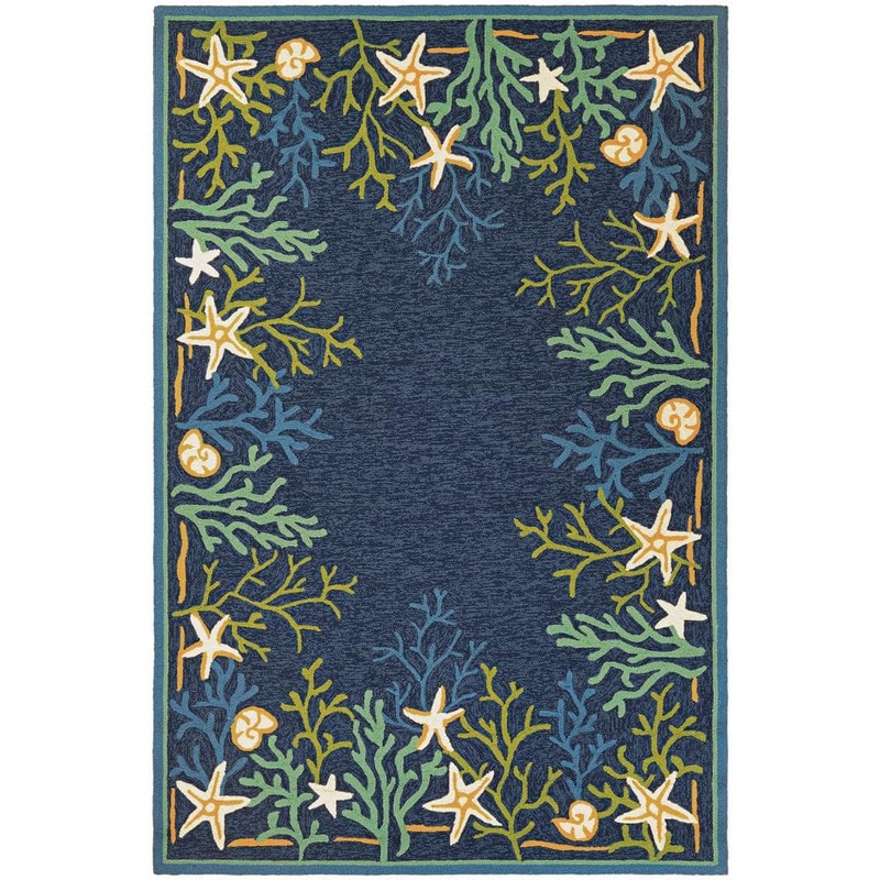 Couristan Covington Sea Water Ocean-Aqua 4 ft. x 6 ft. Indoor/Outdoor Area Rug 40920409036056T