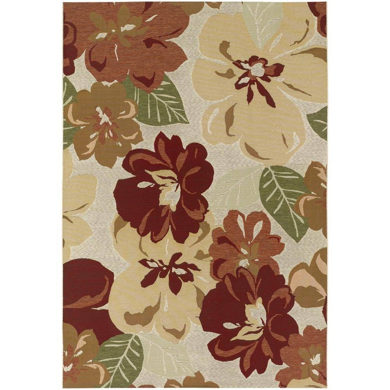 Couristan Dolce Novella Rose Bud 8 ft. x 11 ft. Indoor/Outdoor Area Rug 40550632710109T