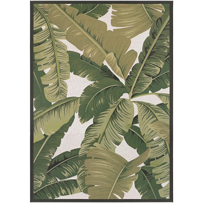 Couristan Dolce Palm Lily Hunter Green-Ivory 2 ft. x 4 ft. Indoor/Outdoor Area Rug 75060004023311T