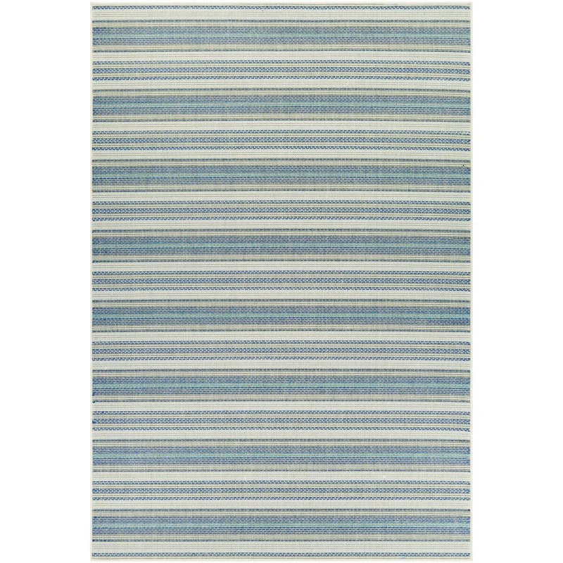 Couristan Monaco Marbella Ivory-Sand-Azure Blue 6 ft. x 9 ft. Indoor/Outdoor Area Rug 60413161510092T