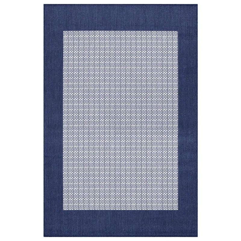 Couristan Recife Checkered Field Ivory-Indigo 8 ft. x 11 ft. Indoor/Outdoor Area Rug 10056500076109T