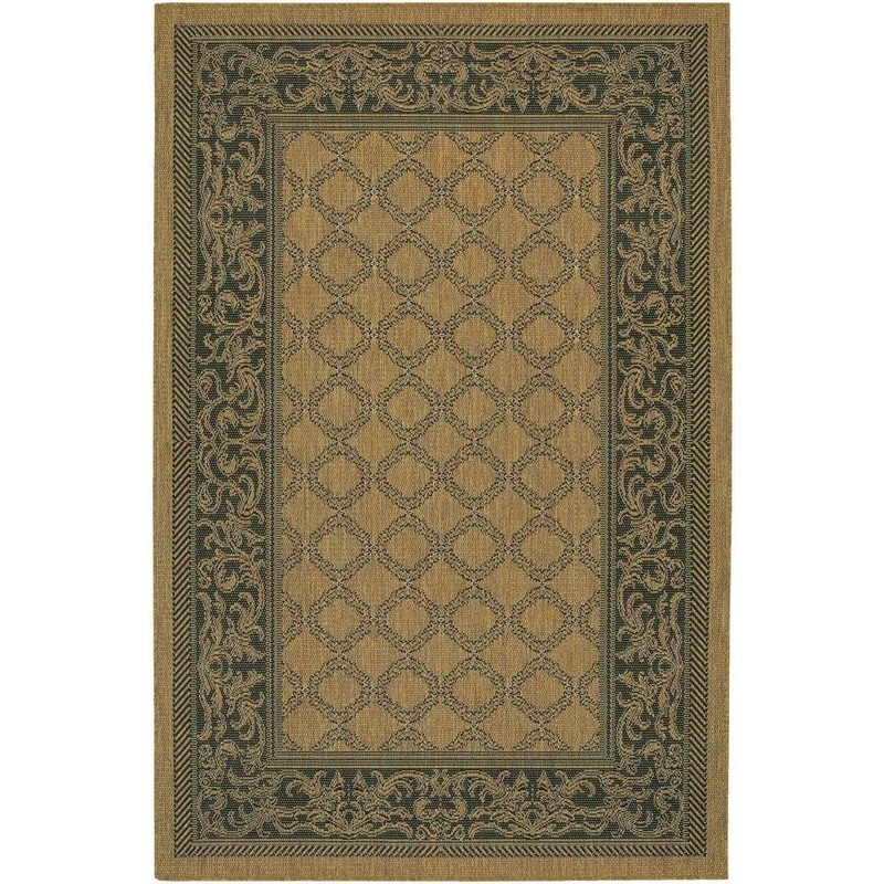 Couristan Recife Garden Lattice Cocoa Black 5 ft. x 8 ft. Area Rug 10162000053076T