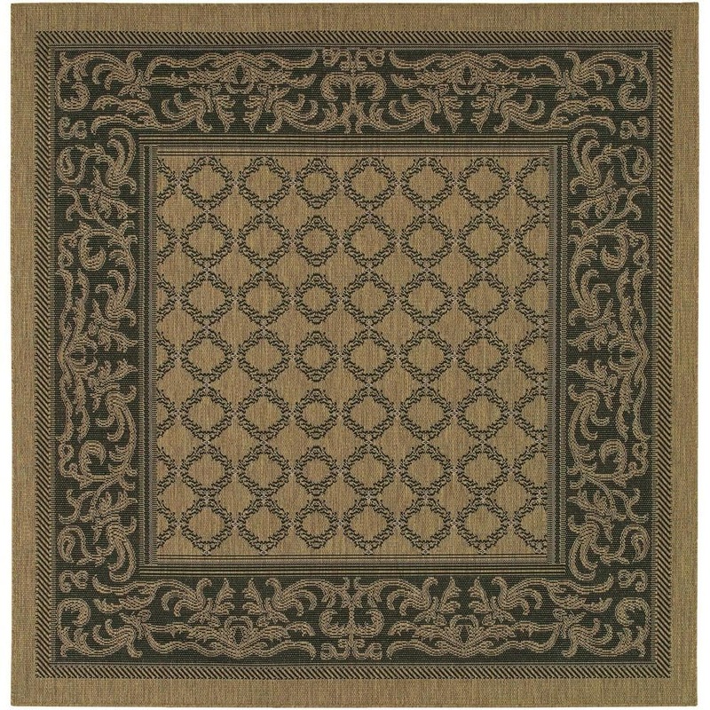 Couristan Recife Garden Lattice Cocoa-Black 9 ft. x 9 ft. Square Indoor/Outdoor Area Rug 10162000086086Q