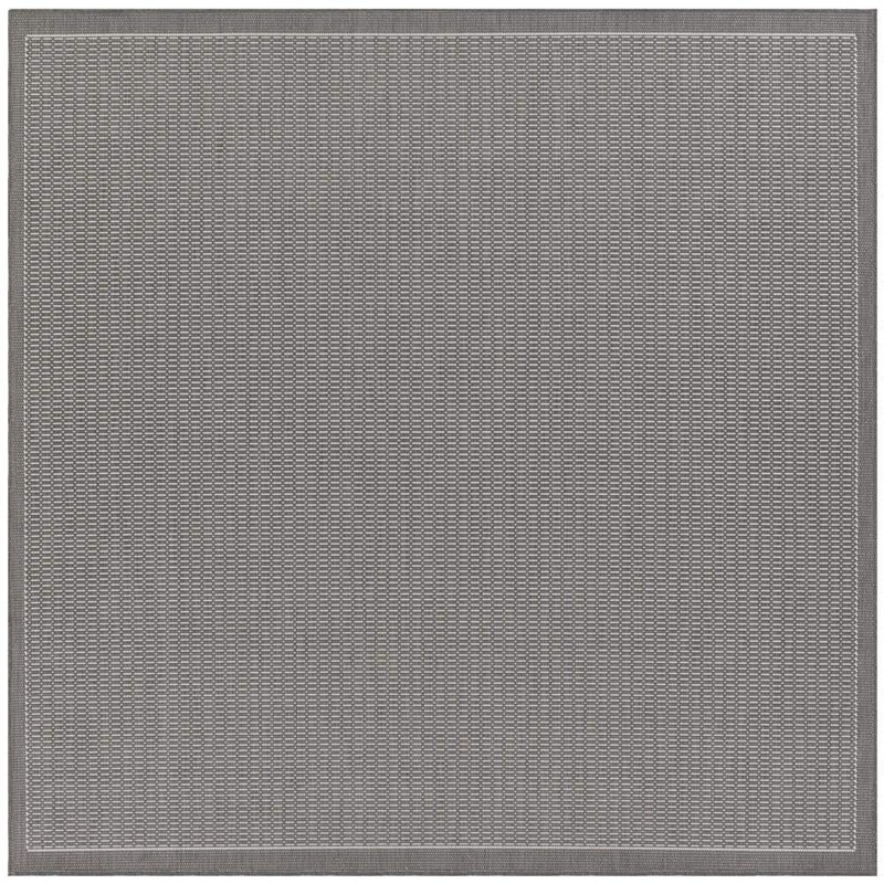 Couristan Recife Saddle Stitch Grey-White 8 ft. x 8 ft. Square Indoor/Outdoor Area Rug 10013012076076Q