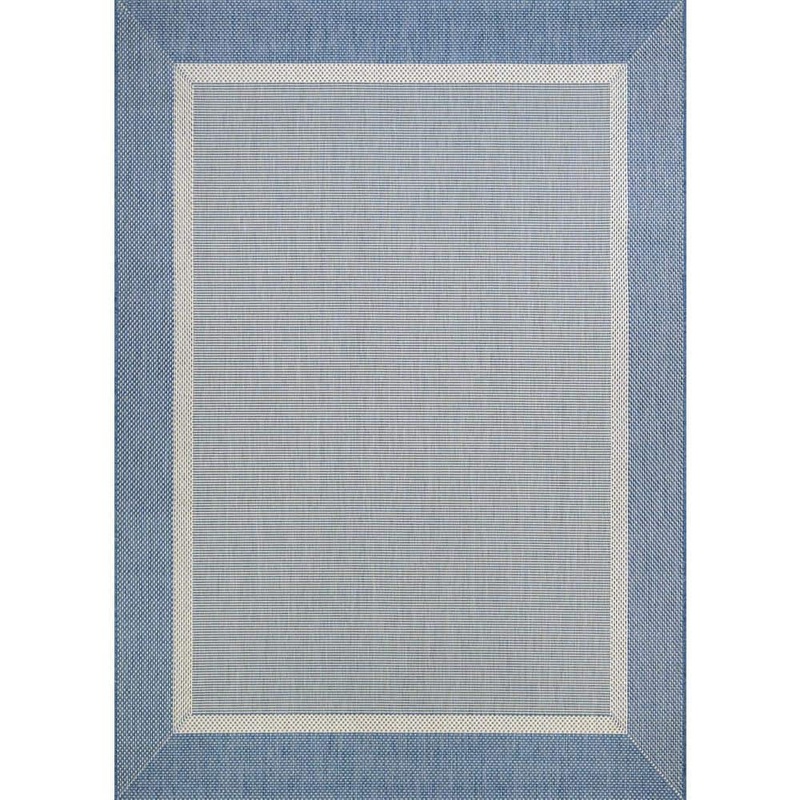 Couristan Recife Stria Texture Champagne-Blue 6 ft. x 9 ft. Indoor/Outdoor Area Rug 55261212510092T