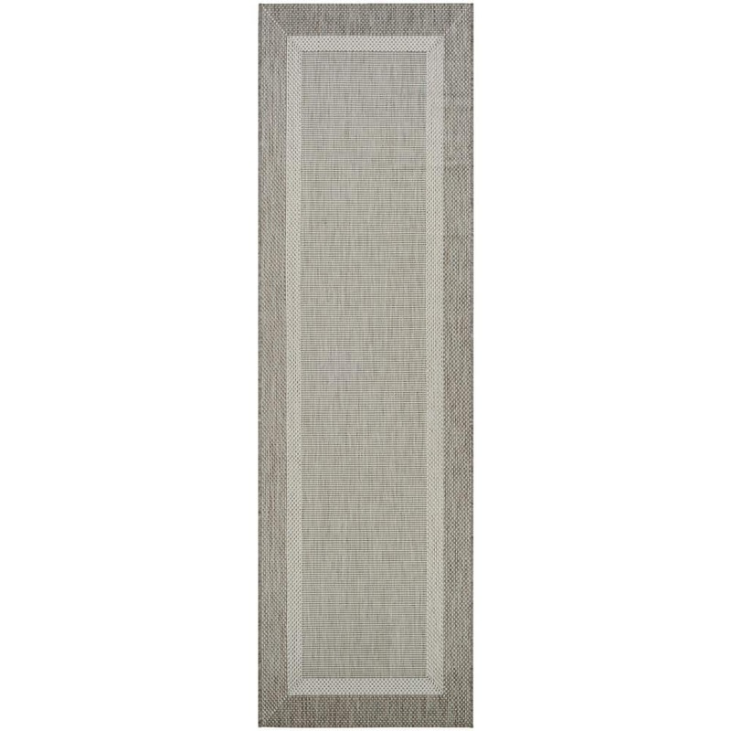 Couristan Recife Stria Texture Champagne-Taupe 2 ft. x 8 ft. Indoor/Outdoor Runner Rug 55262312023710U