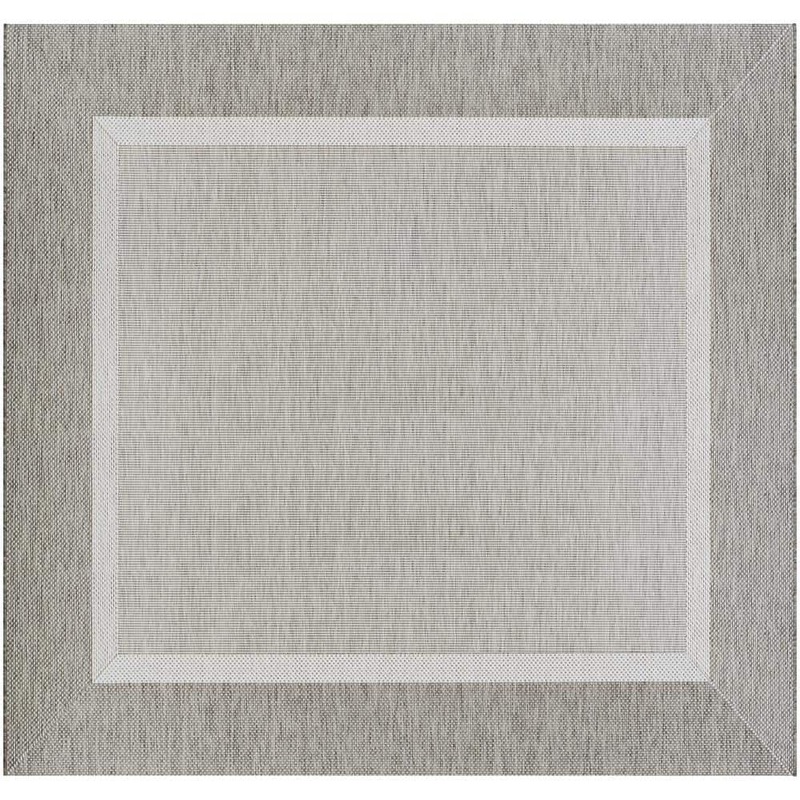 Couristan Recife Stria Texture Champagne-Taupe 8 ft. x 8 ft. Square Indoor/Outdoor Area Rug 55262312076076Q