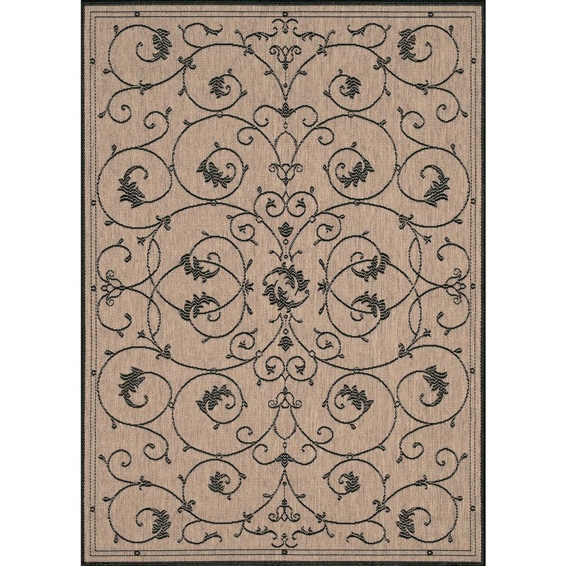 Couristan Recife Veranda Cocoa-Black 9 ft. x 13 ft. Indoor/Outdoor Area Rug 15832500086130T