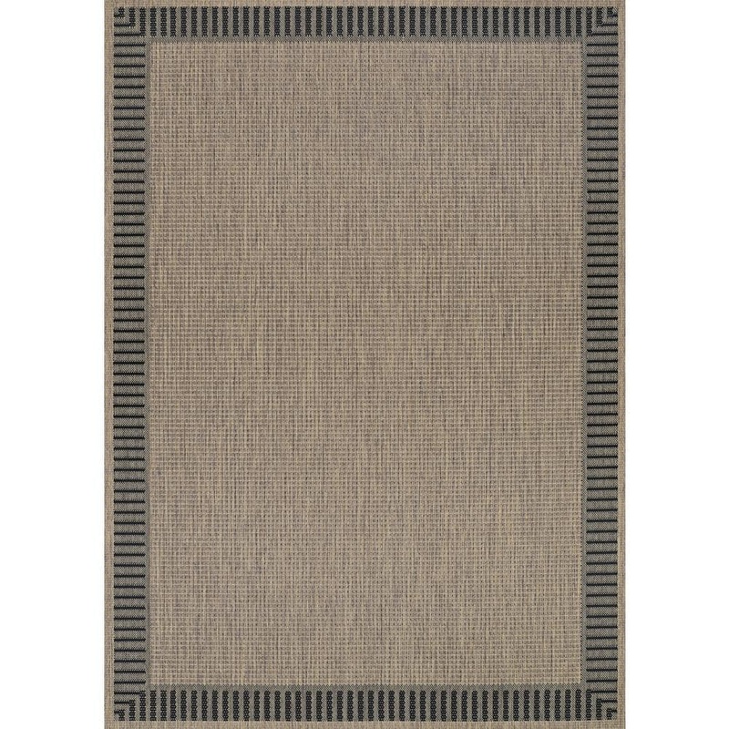 Couristan Recife Wicker Stitch Cocoa-Black 4 ft. x 5 ft. Indoor/Outdoor Area Rug 16812500039055T