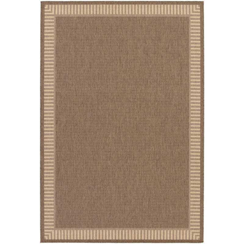 Couristan Recife Wicker Stitch Cocoa-Natural 2 ft. x 4 ft. Indoor/Outdoor Area Rug 16811500020037T