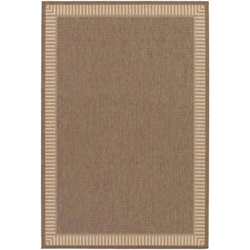 Couristan Recife Wicker Stitch Cocoa-Natural 6 ft. x 9 ft. Indoor/Outdoor Area Rug 16811500510092T