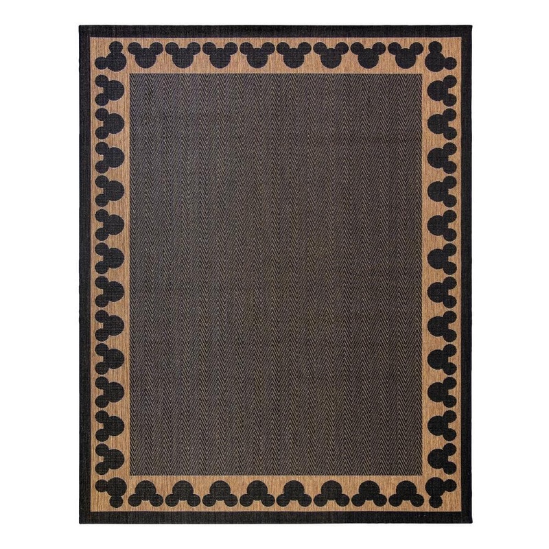 Disney Mickey Mouse Chestnut/Black 9 ft. x 13 ft. Border Indoor/Outdoor Area Rug 31302