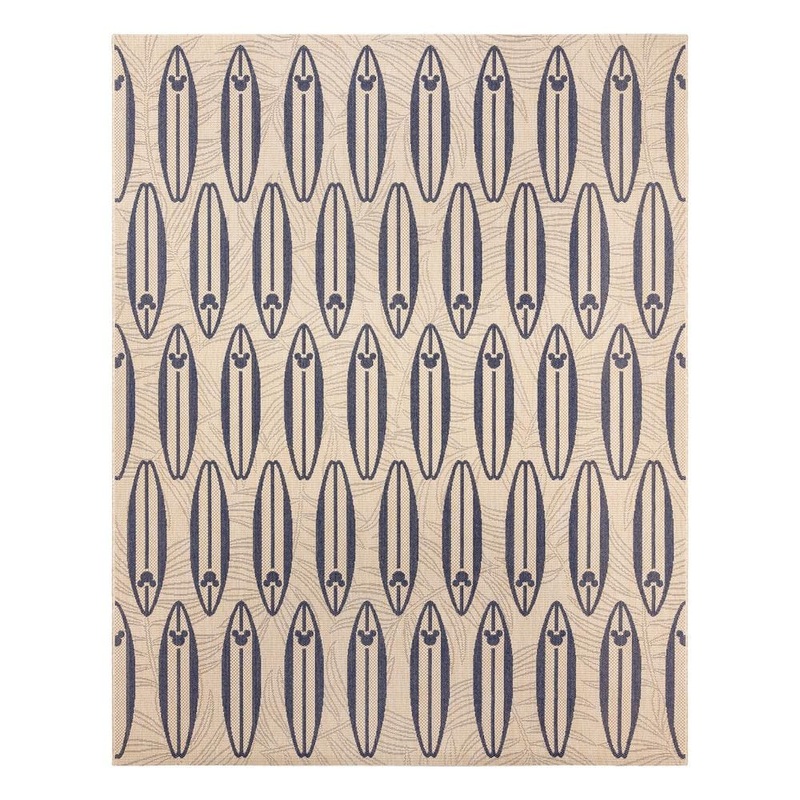 Disney Mickey Mouse Surfboard Sand/Navy 9 ft. x 13 ft. Geometric/Animal Print Indoor/Outdoor Area Rug 25513