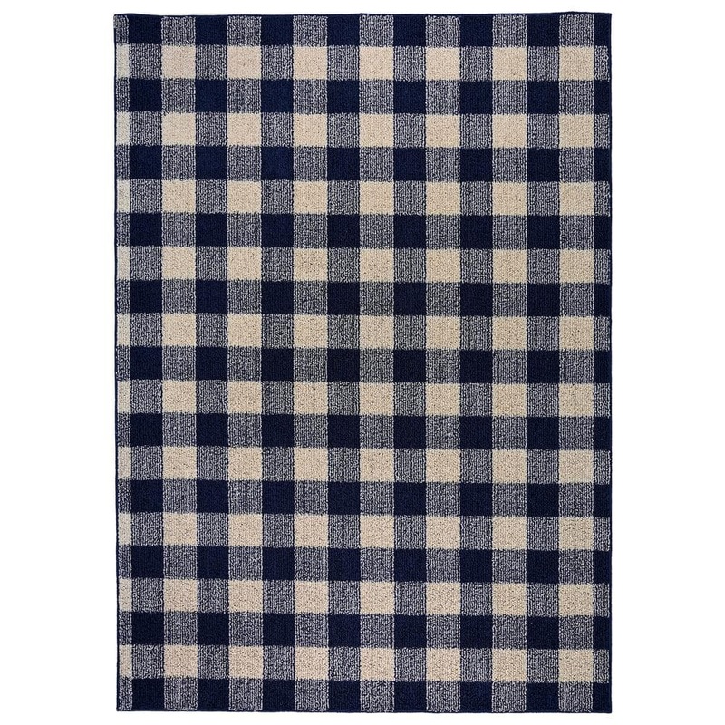 Garland Rug Country Living Navy/Ivory 5 ft. x 7 ft. Indoor/Outdoor Area Rug LL920M060084F3