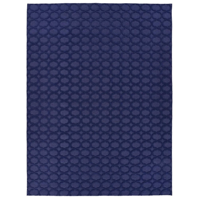 Garland Rug Garden Trellis Navy 9 ft. x 12 ft. Indoor/Outdoor Area Rug CL100M10814410