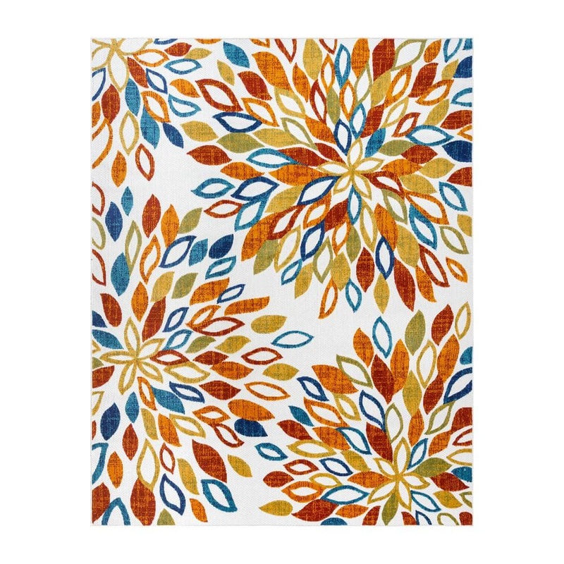 Gertmenian Fosel Zelda Ivory 5 ft. x 7 ft. Floral Indoor/Outdoor Area Rug 35460