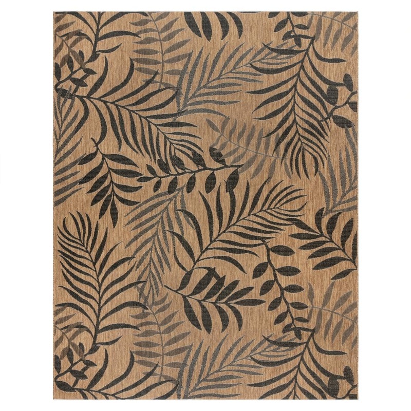 Gertmenian Paseo Akimbo Chestnut and Black 5 ft. x 7 ft. Floral Indoor/Outdoor Area Rug 22970