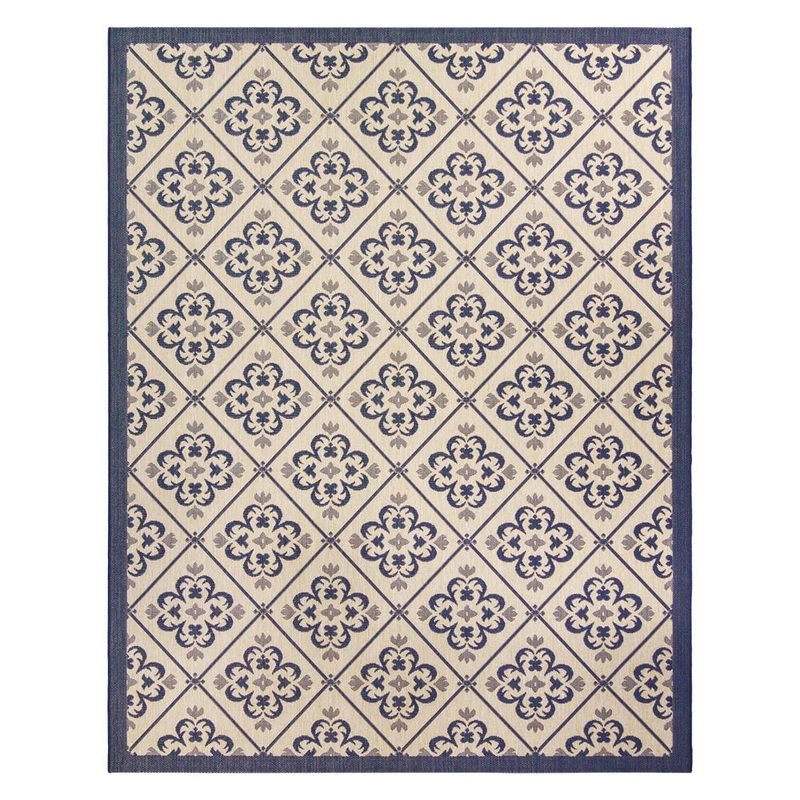 Gertmenian Paseo Bran Navy 6 ft. x 9 ft. Trellis Indoor/Outdoor Area Rug 46428